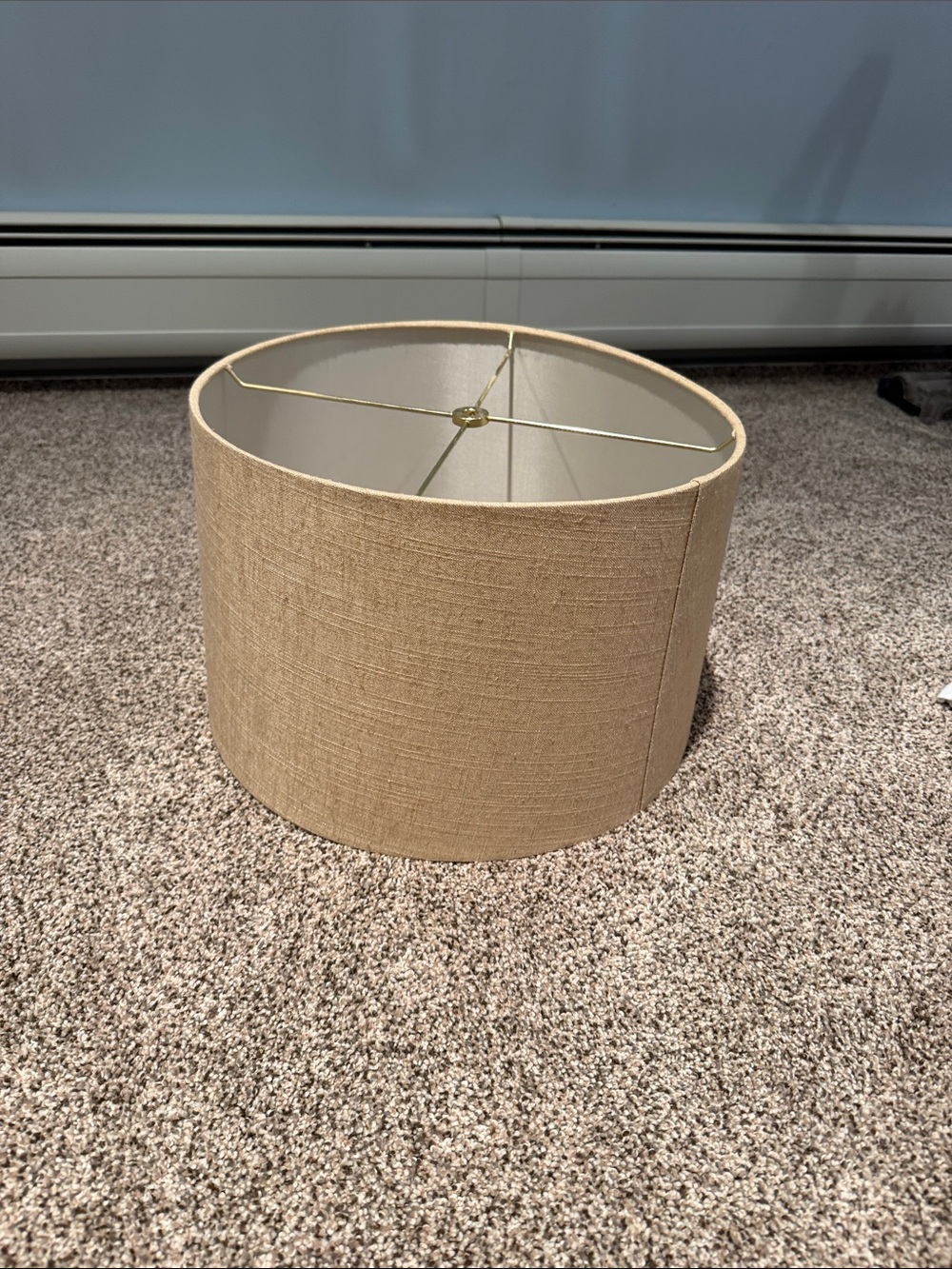 Neutral Tan Drum Lamp Shade - Textured Fabric